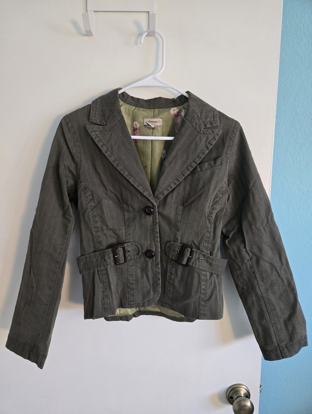 Elevenses from Anthropologie Olive Green Jacket Size 4